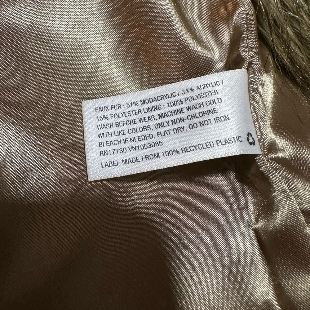 Kids Faux Fur Vest 6/7 — Brown Olive Fall Layering — Cherokee Target - Picture 5 of 5